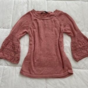 Y2K Sparkly Pink Knitted Babydoll Fairy Sweater